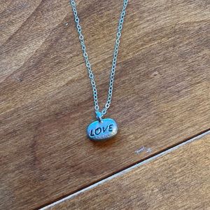 Love silver pendant and necklace